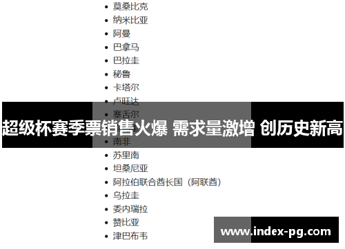 超级杯赛季票销售火爆 需求量激增 创历史新高